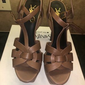 Authentic Size 40 Brown Classic YSL High Heels
